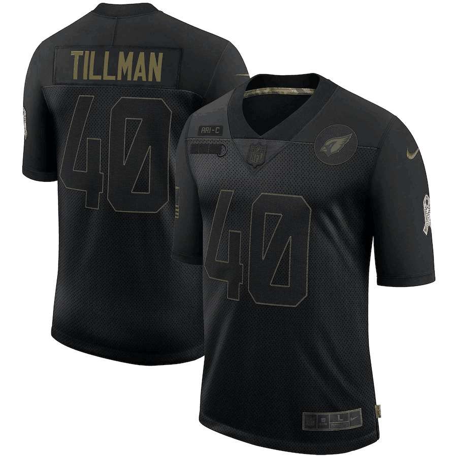 Men's Arizona Cardinals #40 Pat Tillman 2020 Black Salute To Service Limited Stitched Jersey